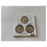 (3) Mercury Dimes