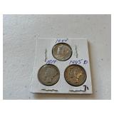 (3) Mercury Dimes