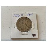 1916 D Walking Liberty Half Dollar