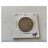 1917 S Walking Liberty Half Dollar