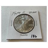 2021 Type 2 American Eagle 1 oz. Silver