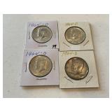 (4) 1964 D Kennedy Half Dollars