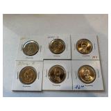 (6) Presidential $1 Coins
