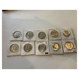 (10) 1964 Kennedy Half Dollars