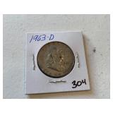 1963 D Franklin Half Dollar