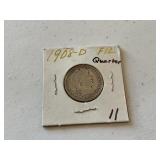 1908 D Barber Quarter