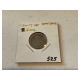 Liberty Cap Dime Worn Date