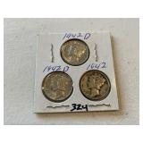 (3) Mercury Dimes