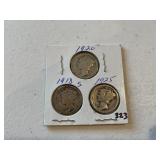 (3) Mercury Dimes