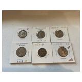 (6) 1950s Nickels