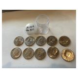 (10) Mixed Kennedy Half Dollars