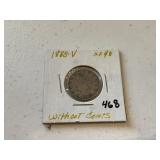 1883 V Nickel without cents