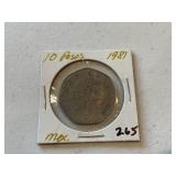 1981 10 Pesos Mexican Coin