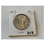 1945 D Walking Liberty Half Dollar