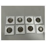 (8) BU Kennedy Half Dollars