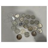 (20) 90% Silver Halves--Franklin & Kennedy