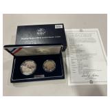 WWII 50th Anniversary Coins-Silver $ & Clad 1/2 $