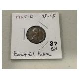 1955D Lincoln Cent--Toned