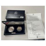 WWII 50th Anniversary Coins-Silver $ & Clad 1/2 $