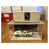 Seasons Greetings White Corvette in Display Case