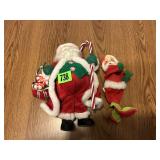 Annalee Candy Cane Santa & Posable Santa