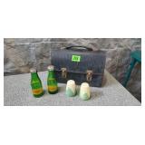 Vintage Metal Lunch Box and Salt & Pepper Sets