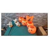 Outdoor Halloween Ghost Decor & Pumpin Buckets