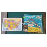 Vintage Bridge Building Set & US Map