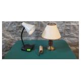 Desk Lamp & Glass Globe Lamp with Shade