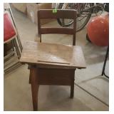 Vintage Wooden School Desk/Flip Top & Drawer