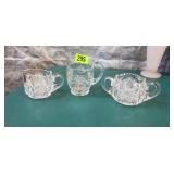 Crystal Cream & Sugar Set & Pitcher