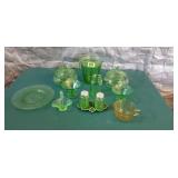 Green Depression Glass Assortment