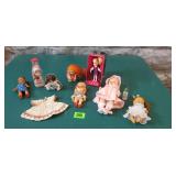 Assortment of Vintage Miniature Dolls
