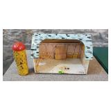 Vintage Metal Toy Barn & Silo