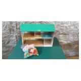 Vintage Metal Doll House & Doll House Furniture