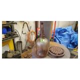 Antique Oil Bottle & Cast Iron Grate