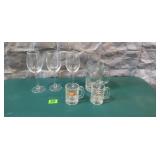 A & W Mugs (2 small, 1 large) & Misc. Stemware