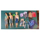 Vintage Ken Dollsn (3) with Clothing/Outfits