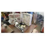 (2) Box Fans & Work Lights