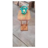 Vintage Ceramic Watering Can w/ Wooden Stand