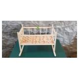 Vintage White Wooden Doll Bed