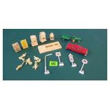 Vintage Toy Service Station Set