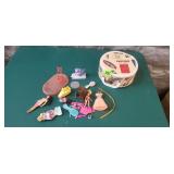 Vintage Toy Case & Polly Pocket Dolls
