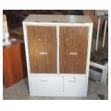 Metal Cabinet w/Fold Out Secretary-Style Desk