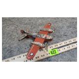Vintage WWII Art Deco Cast Twin Prop Model Bomber