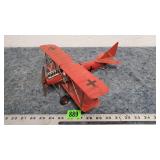 Vintage Red Bi-Plane with Cross on Wings/Body