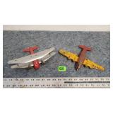 Pair of Vintage Tin Toy Planes