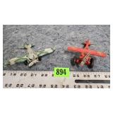 Lot of 2 Die Cast Planes: Army & Hubley?