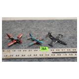 Lot of 3 Vintage Tin NAVY Planes