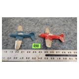 Pair of Vintage Hubley Kiddie Folding Wing Planes